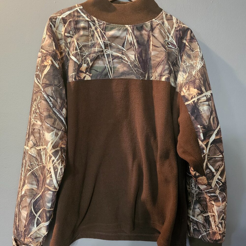 Drake Waterfoul Fleece Pullover Camo/Brown Mens Size 2XL